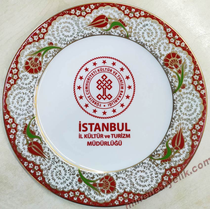 Haliç Lale Desenli Türkiye ve İstanbul Hatırası Plaket Tabak Modelleri
