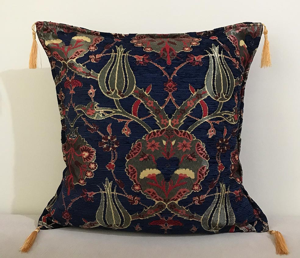 Turkish Elegant Tulip Design Cushion Cover Housewarming Gift Decorative Traditional Pillowcase Wholesale Cheap Woven Fabric Pillow Cover