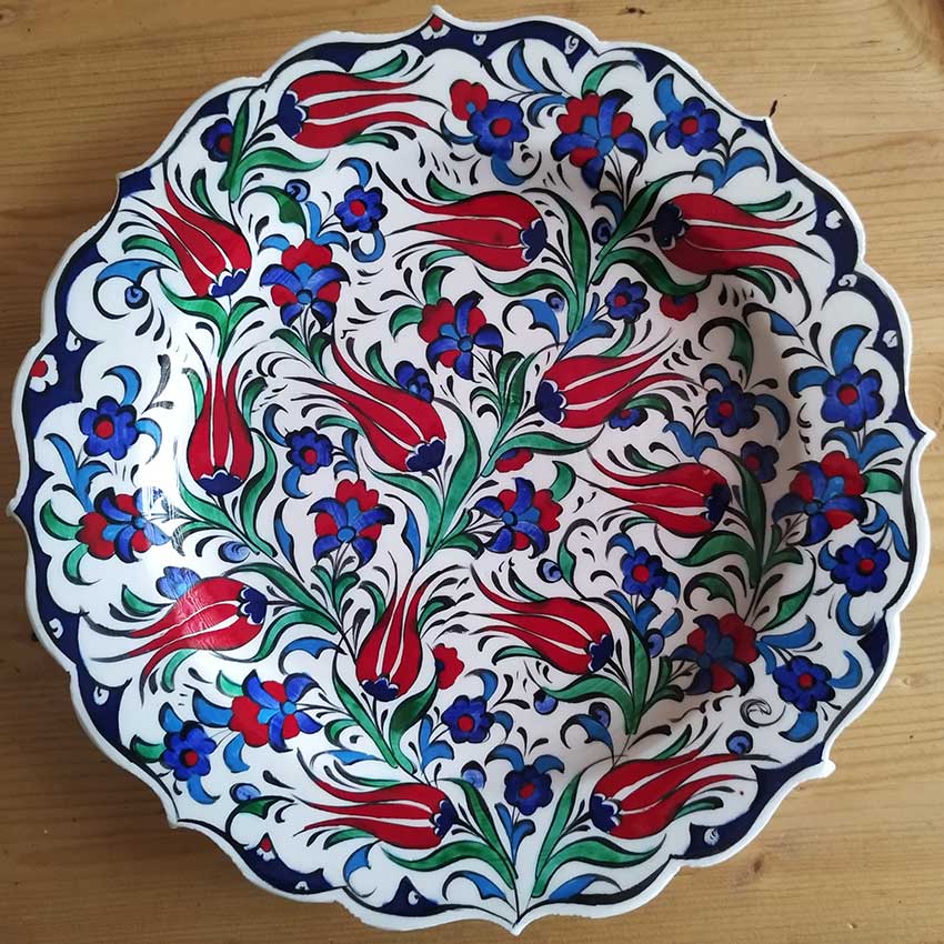 25 cm Turkish Handmade Ceramic Plates Baskısız El yapımı Logosuz serbest çalışma tabaklar hediyelik KAdife kutulu