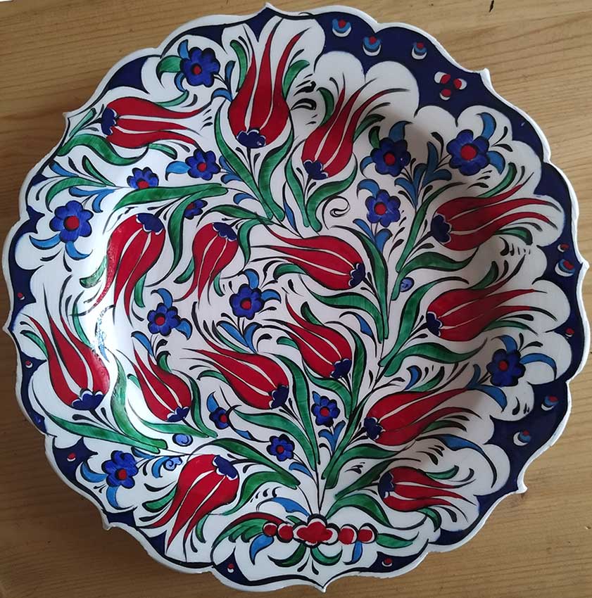 25cm Turkish Handmade Ceramic Plates Baskısız El yapımı Logosuz serbest çalışma tabaklar hediyelik KAdife kutulu