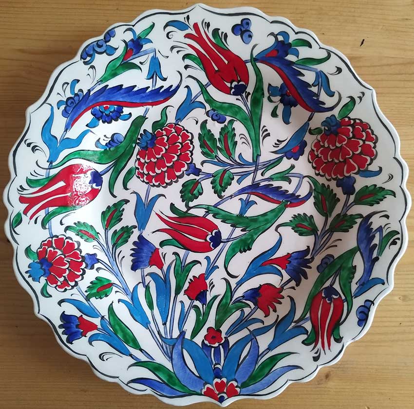Turkish Handmade Ceramic Plates Baskısız El yapımı Logosuz serbest çalışma tabaklar hediyelik KAdife kutulu osmanlı çinileri