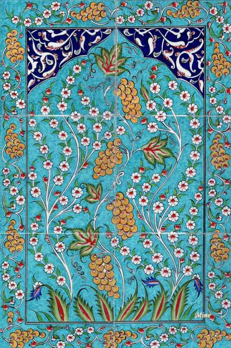 Üzüm Desenli  Çini Osmanlı Saray Panoları