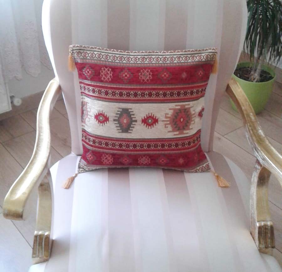 Turkish Tulıp Cushion Cover From Vintage Pillow