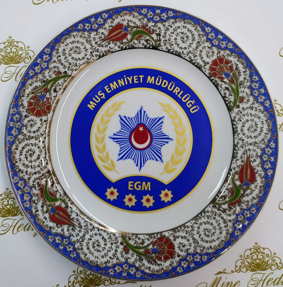Çini Motifli Kaliteli Porselen Plaket Tabaklar Şirketler için kalıcı hediyelikler
