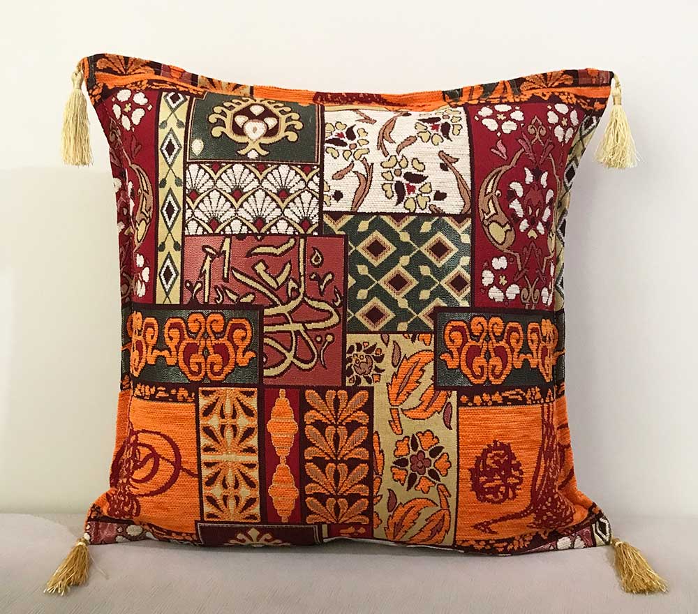 Orange Ottoman Style Elegant Pillowcase.